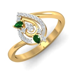 Round Diamond and Gemstone Ring