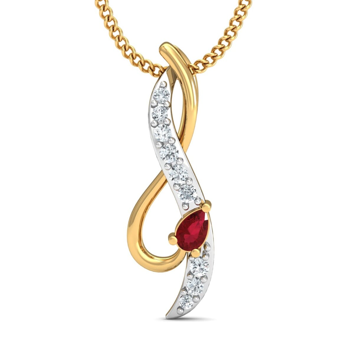 Round Diamond and Gemstone Pendant