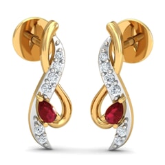 Round Diamond and Gemstone Earrings
