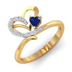 Round Diamond and Gemstone Ring