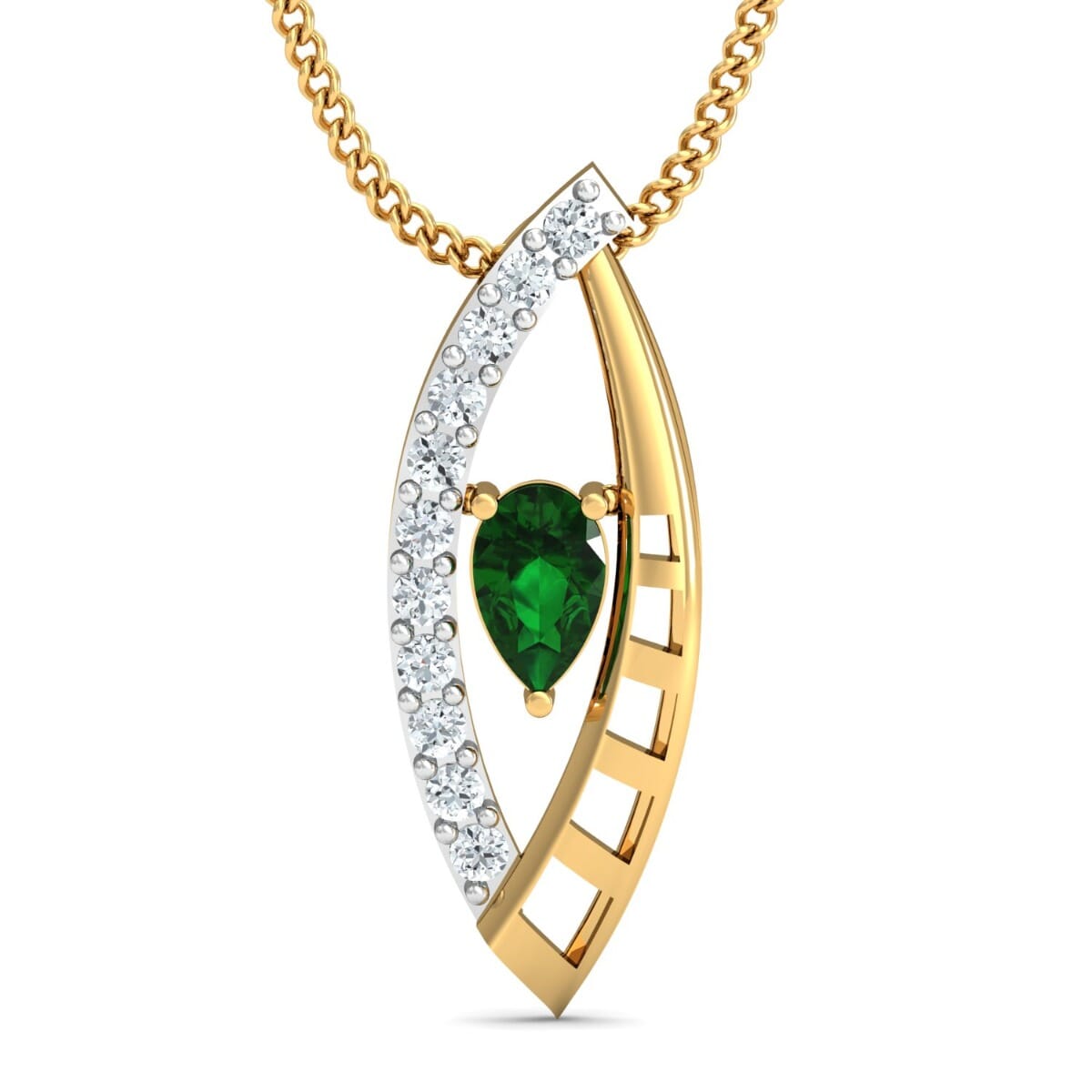 Round Diamond and Gemstone Pendant