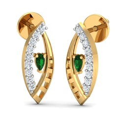 Round Diamond and Gemstone Earrings