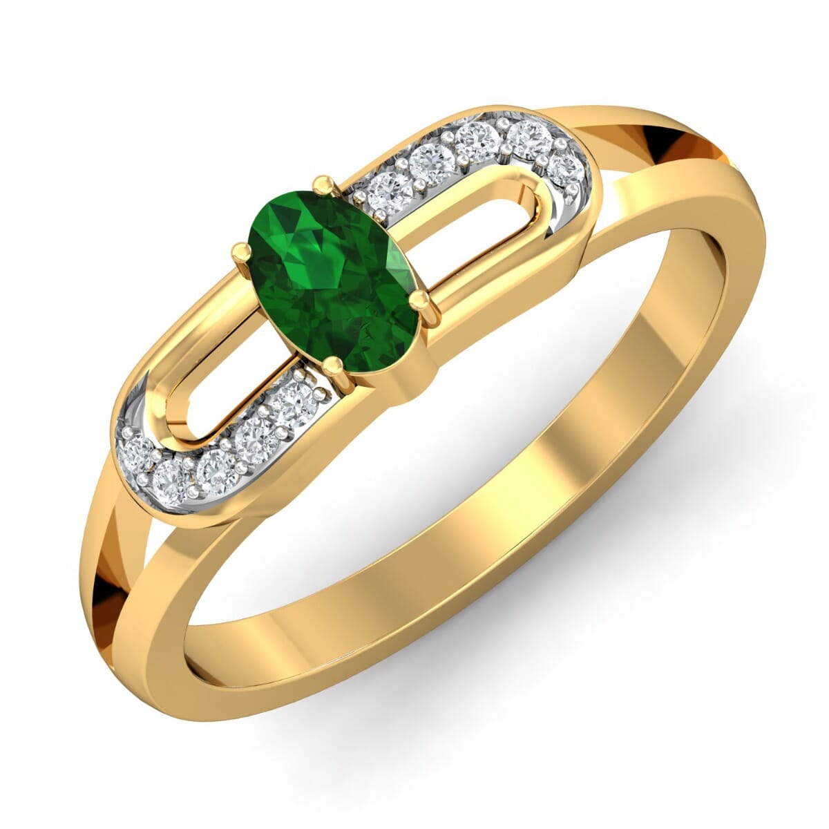 Round Diamond and Gemstone Ring