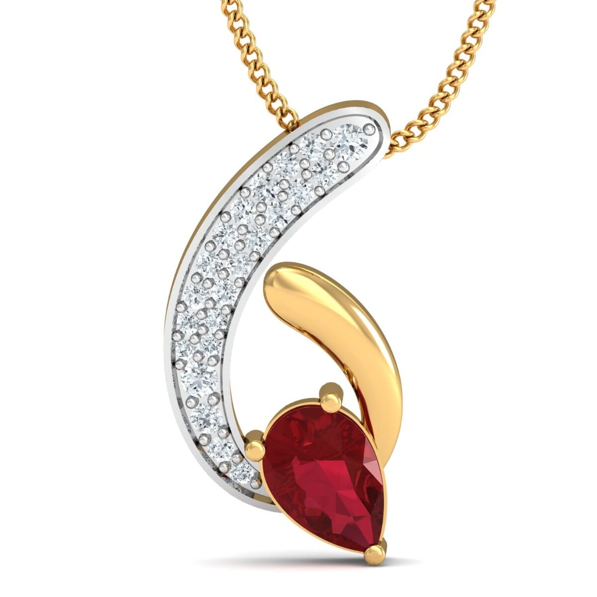 Round Diamond and Gemstone Pendant