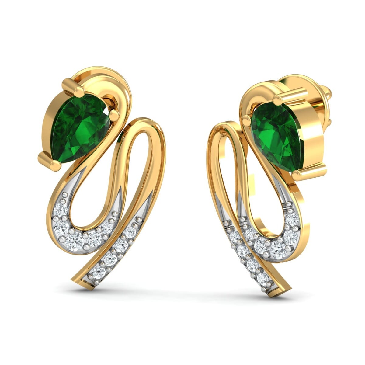 Round Diamond and Gemstone Earrings