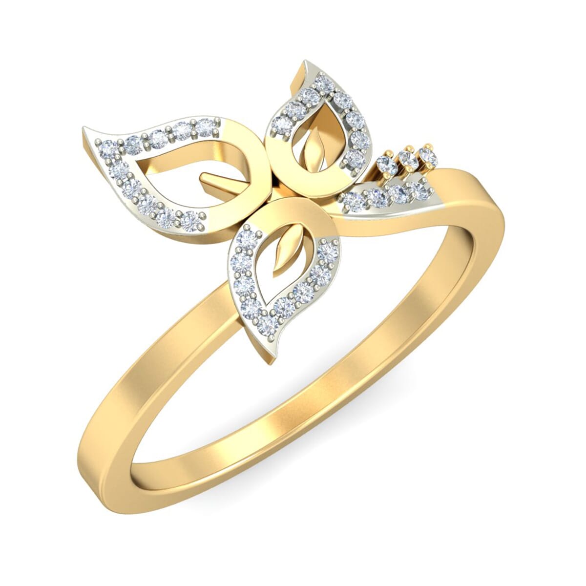 18KT Gold and 0.17 Carat F Color VS Clarity Diamond Ring