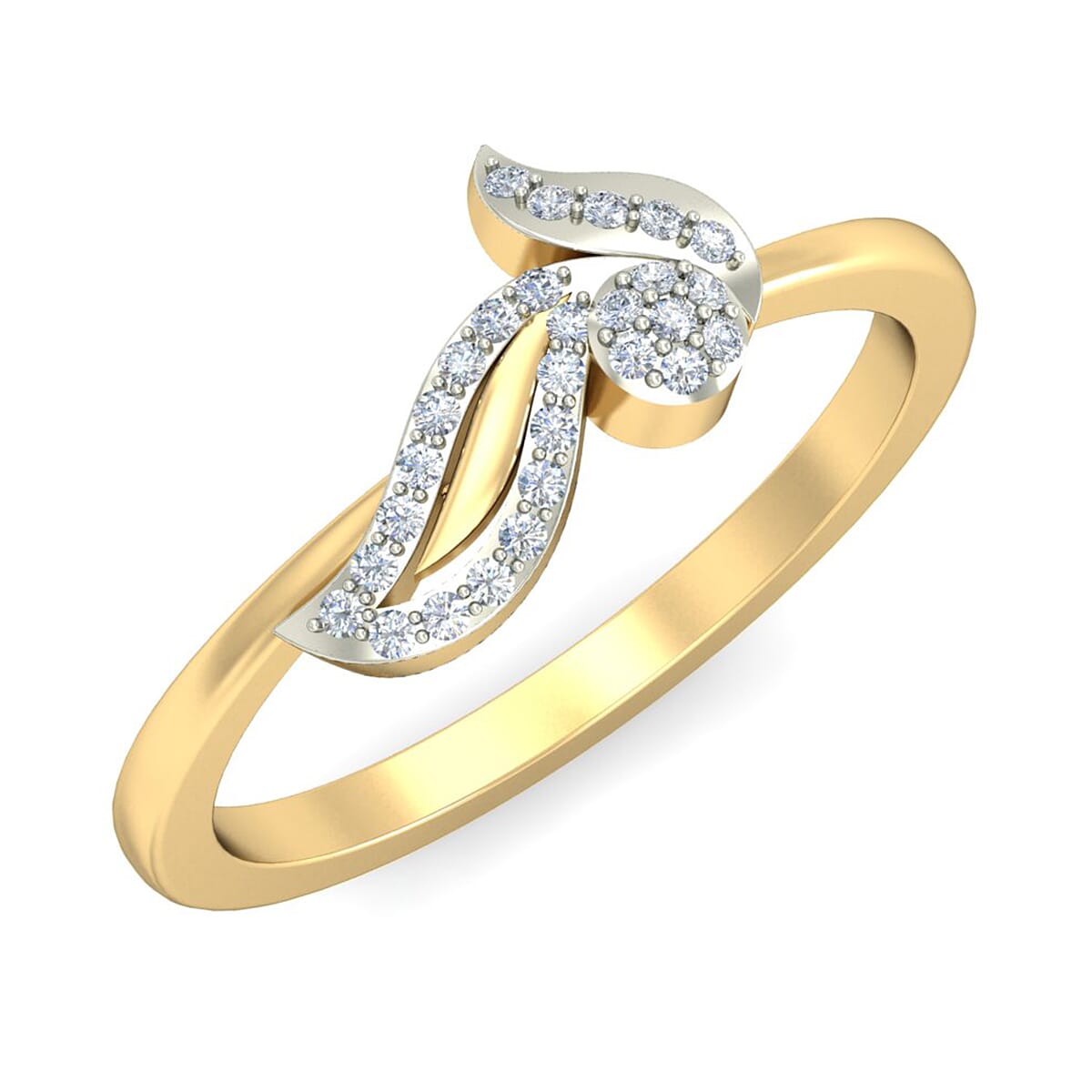 18KT Gold and 0.14 Carat F Color VS Clarity Diamond Ring