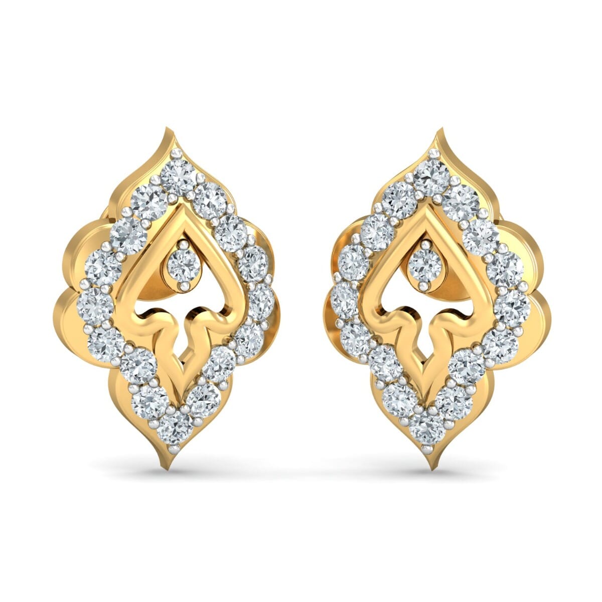 18KT Gold and 0.20 Carat Diamond Earrings