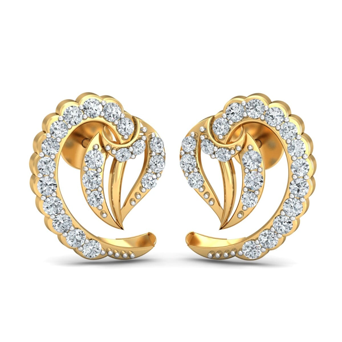 18KT Gold and 0.41 Carat Diamond Earrings