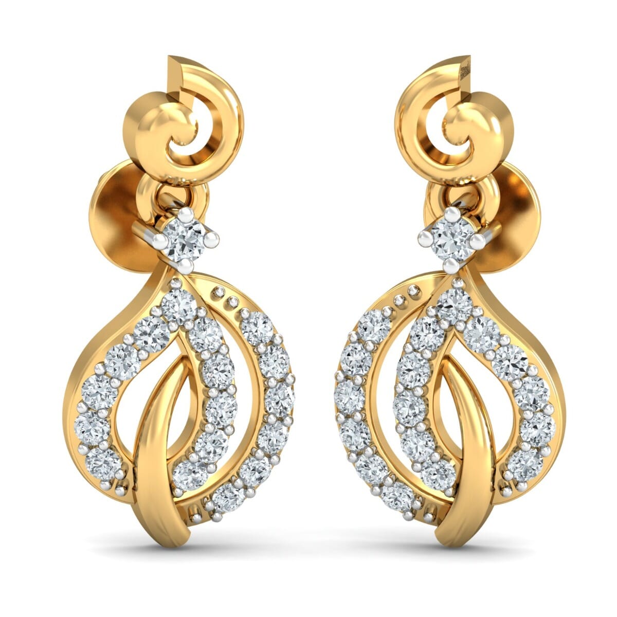 18KT Gold and 0.23 Carat Diamond Earrings