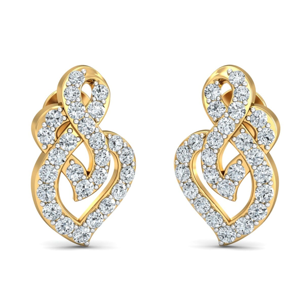 18KT Gold and 0.52 Carat Diamond Earrings