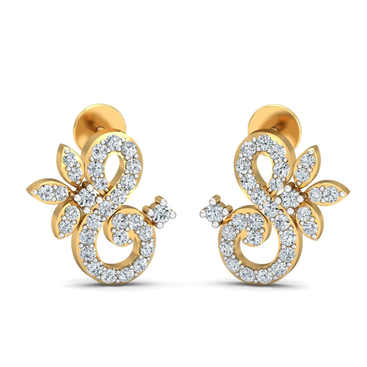 18KT Gold and 0.41 Carat Diamond Earrings
