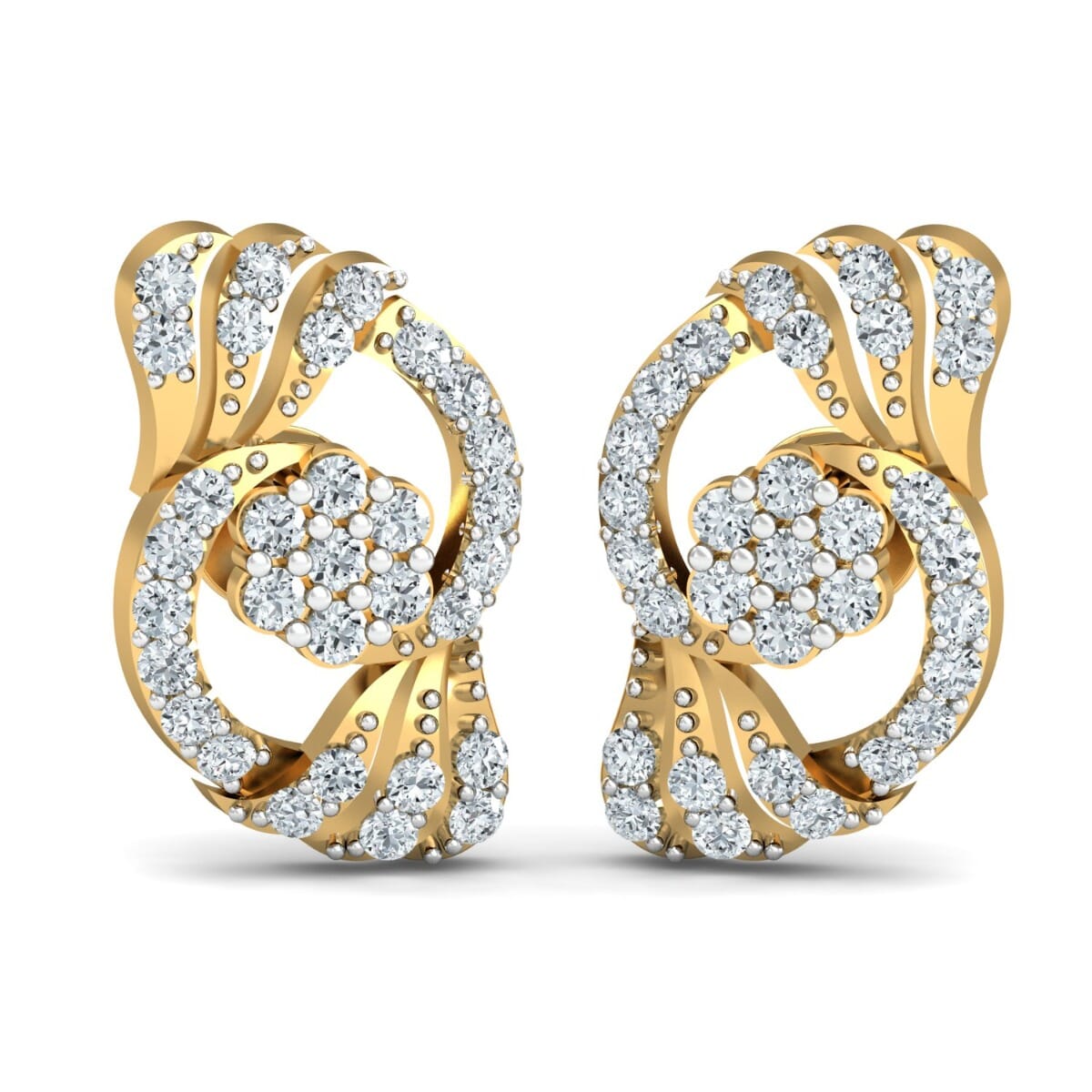 18KT Gold and 0.46 Carat Diamond Earrings
