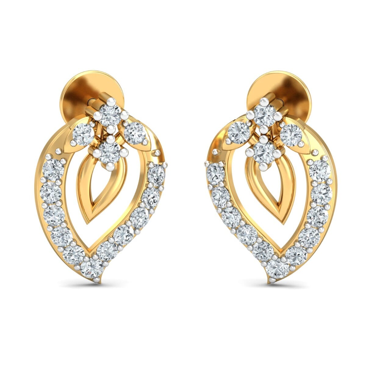 18KT Gold and 0.29 Carat Diamond Earrings