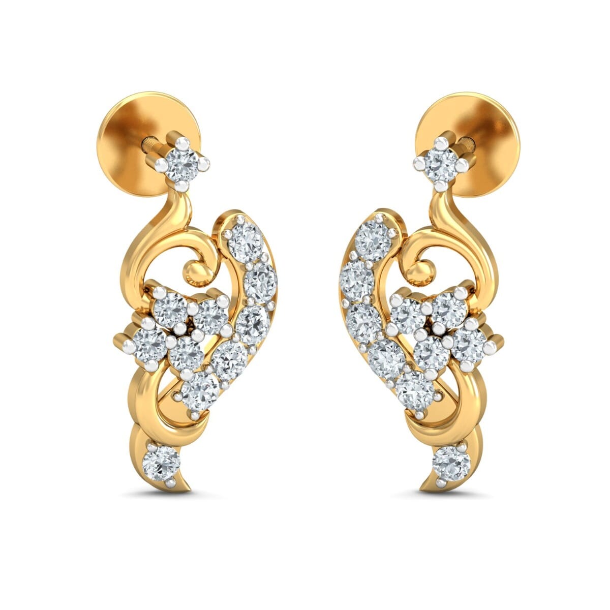 18KT Gold and 0.24 Carat Diamond Earrings