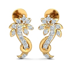 18KT Gold and 0.17 Carat Diamond Earrings