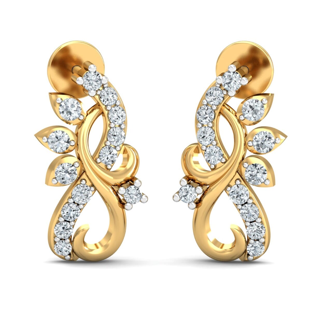 18KT Gold and 0.28 Carat Diamond Earrings