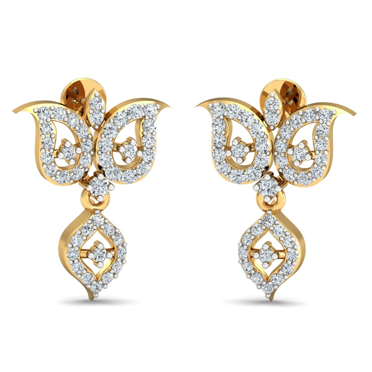 18KT Gold and 0.62 Carat Diamond Earrings