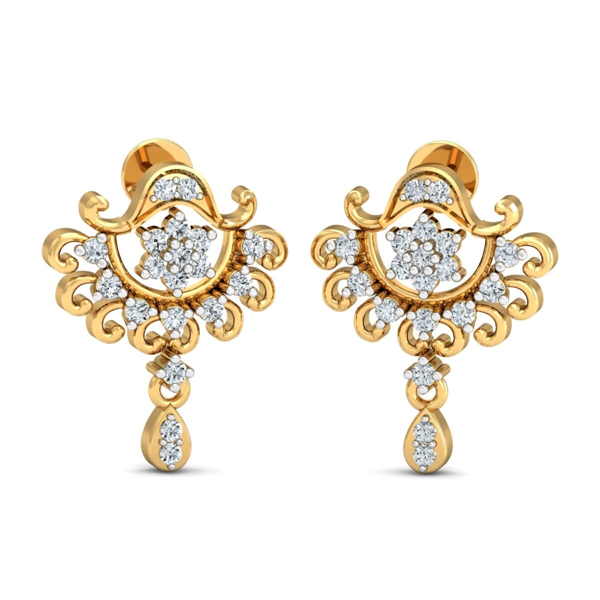18KT Gold and 0.23 Carat Diamond Earrings