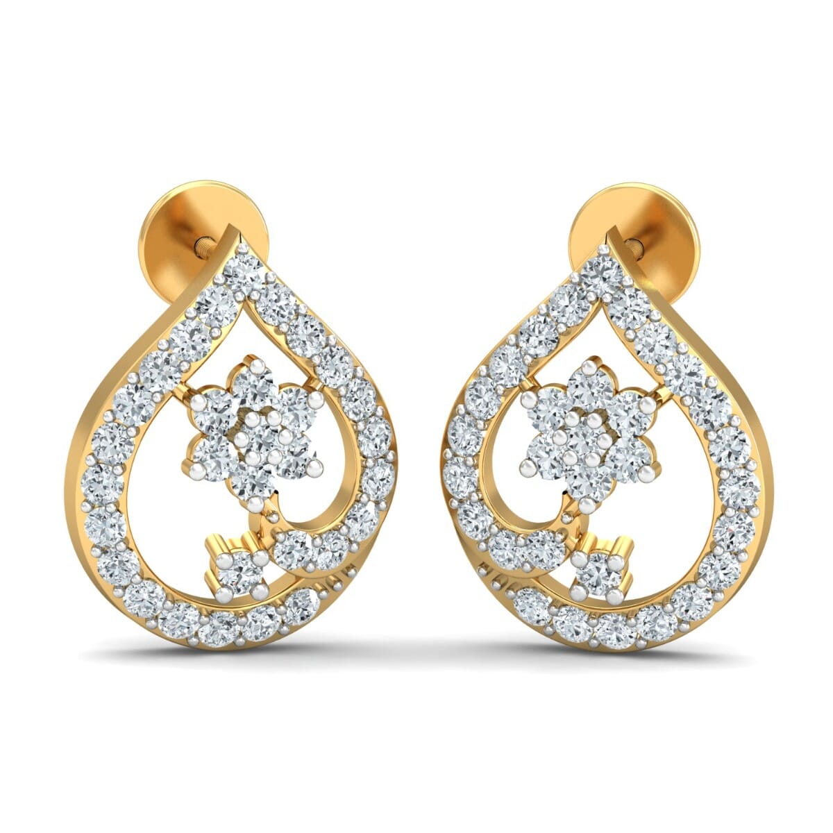 18KT Gold and 0.44 Carat Diamond Earrings