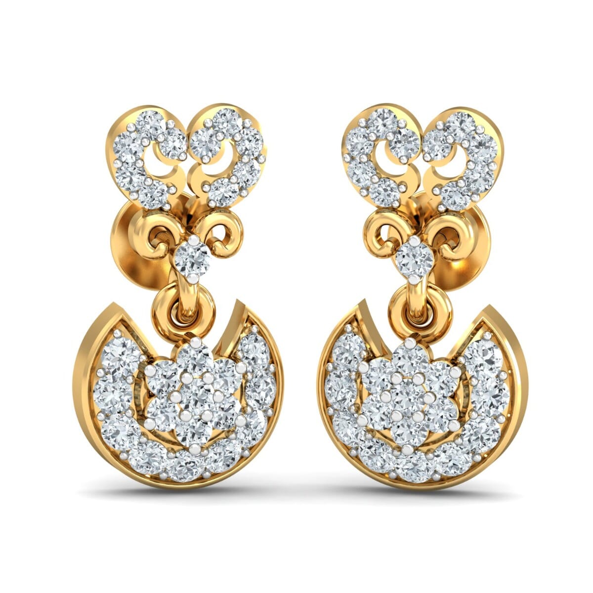 18KT Gold and 0.53 Carat Diamond Earrings