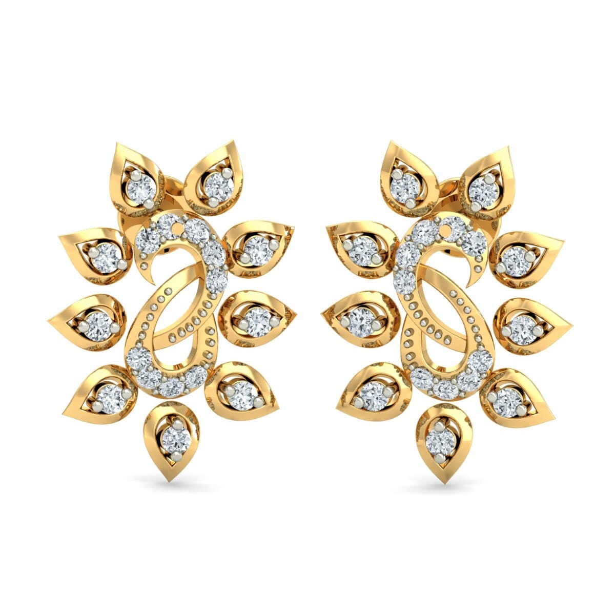 18KT Gold and 0.31 Carat Diamond Earrings