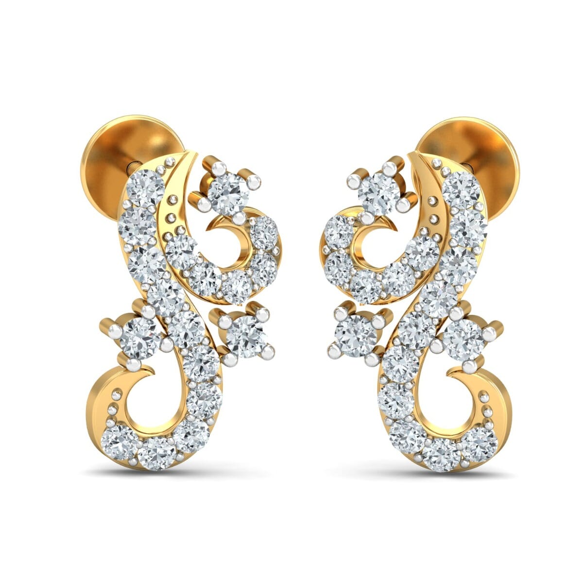 18KT Gold and 0.37 Carat Diamond Earrings