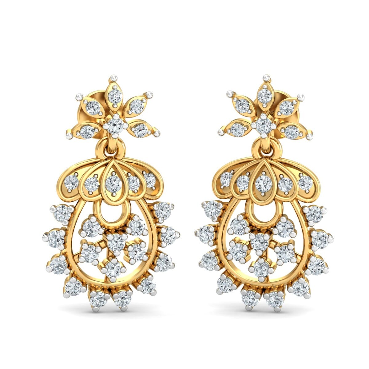 18KT Gold and 0.48 Carat Diamond Earrings