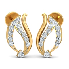 18KT Gold and 0.15 Carat Diamond Earrings