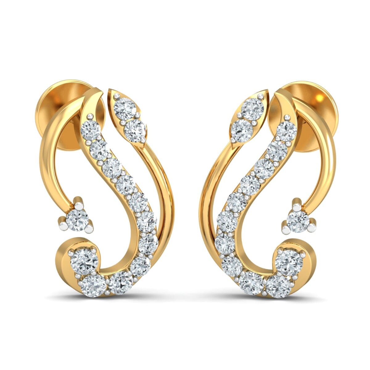 18KT Gold and 0.23 Carat Diamond Earrings