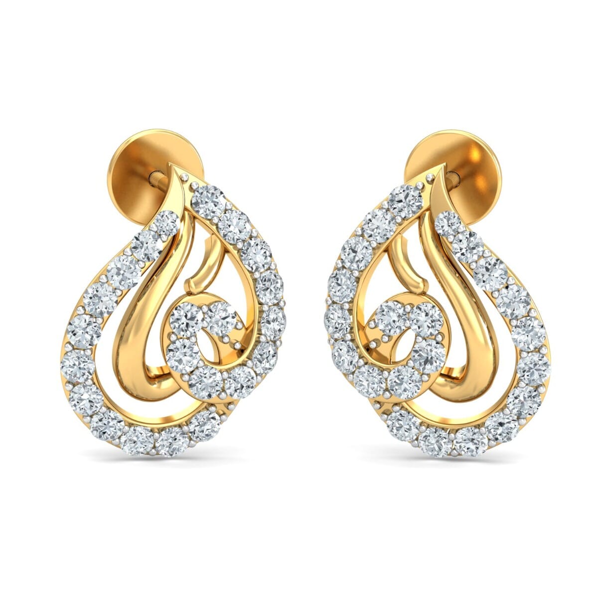 18KT Gold and 0.42 Carat Diamond Earrings