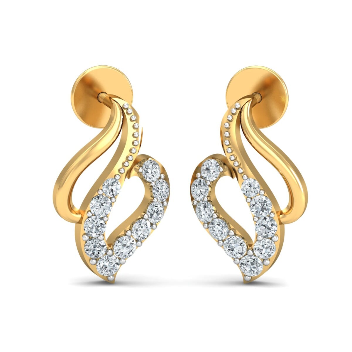 18KT Gold and 0.20 Carat Diamond Earrings