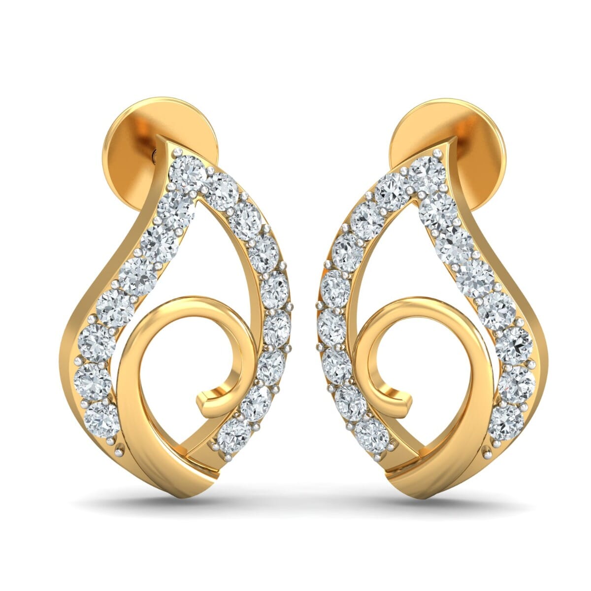 18KT Gold and 0.20 Carat Diamond Earrings