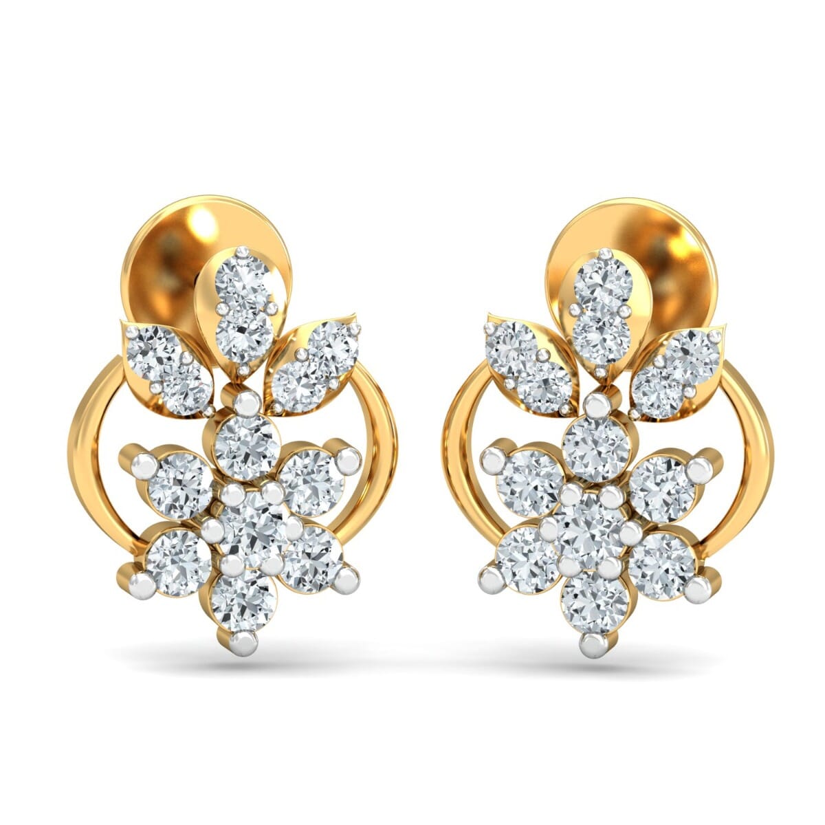 18KT Gold and 0.28 Carat Diamond Earrings