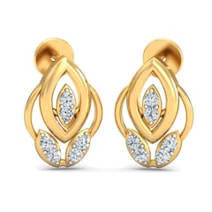 18KT Gold and 0.12 Carat Diamond Earrings