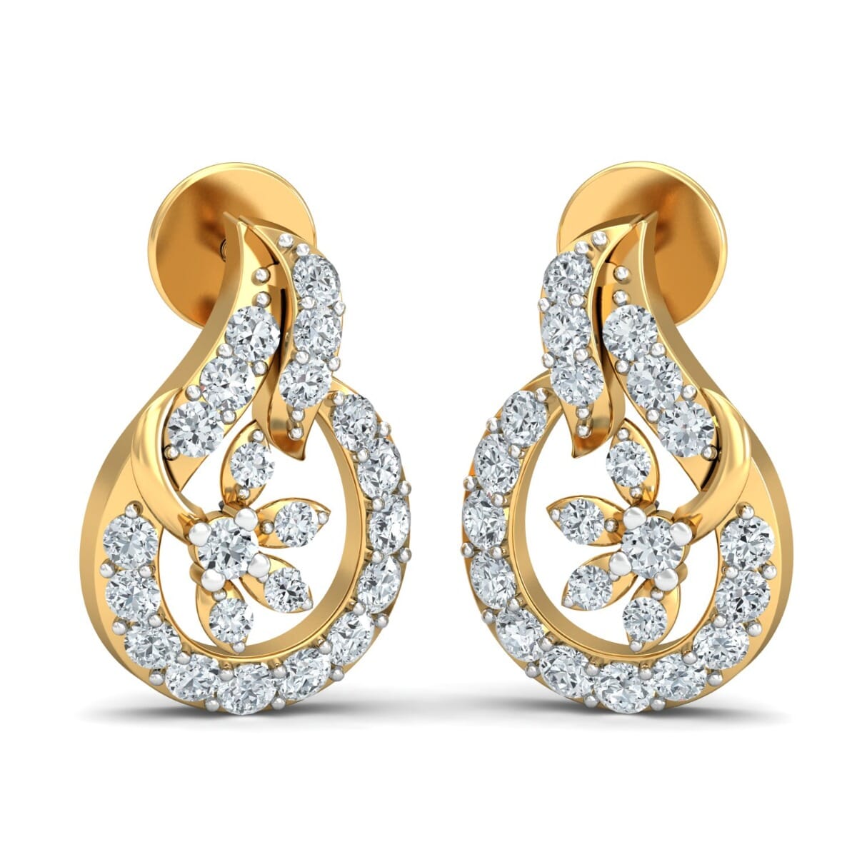 18KT Gold and 0.33 Carat Diamond Earrings