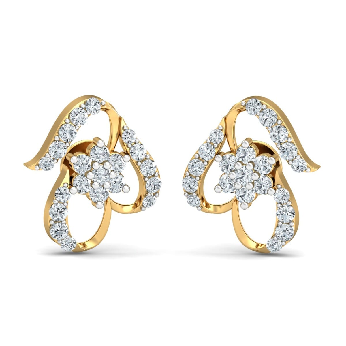 18KT Gold and 0.38 Carat Diamond Earrings