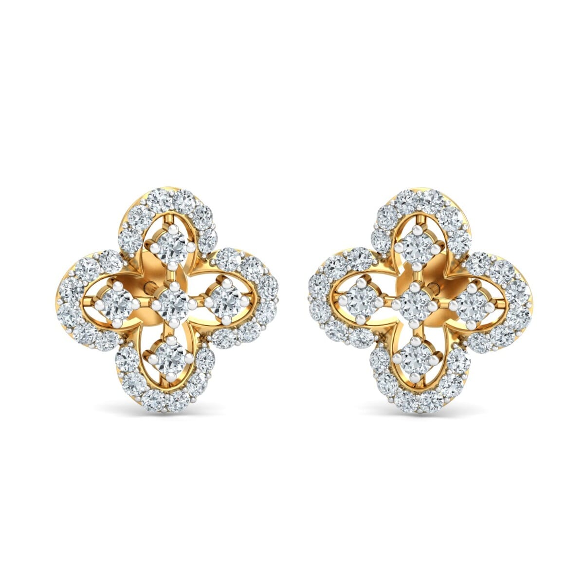 18KT Gold and 0.44 Carat Diamond Earrings