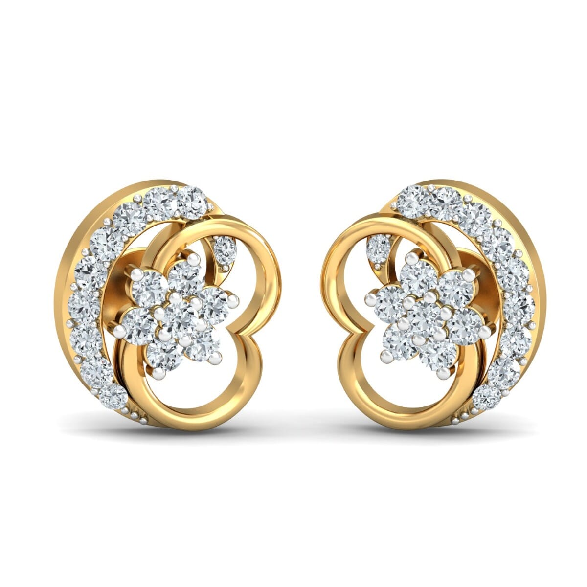 18KT Gold and 0.36 Carat Diamond Earrings