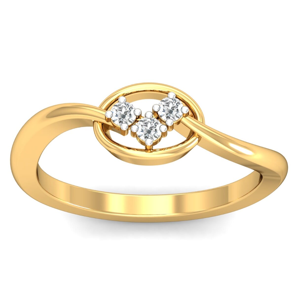 18KT Gold and 0.06 Carat F Color VS Clarity Diamond Ring
