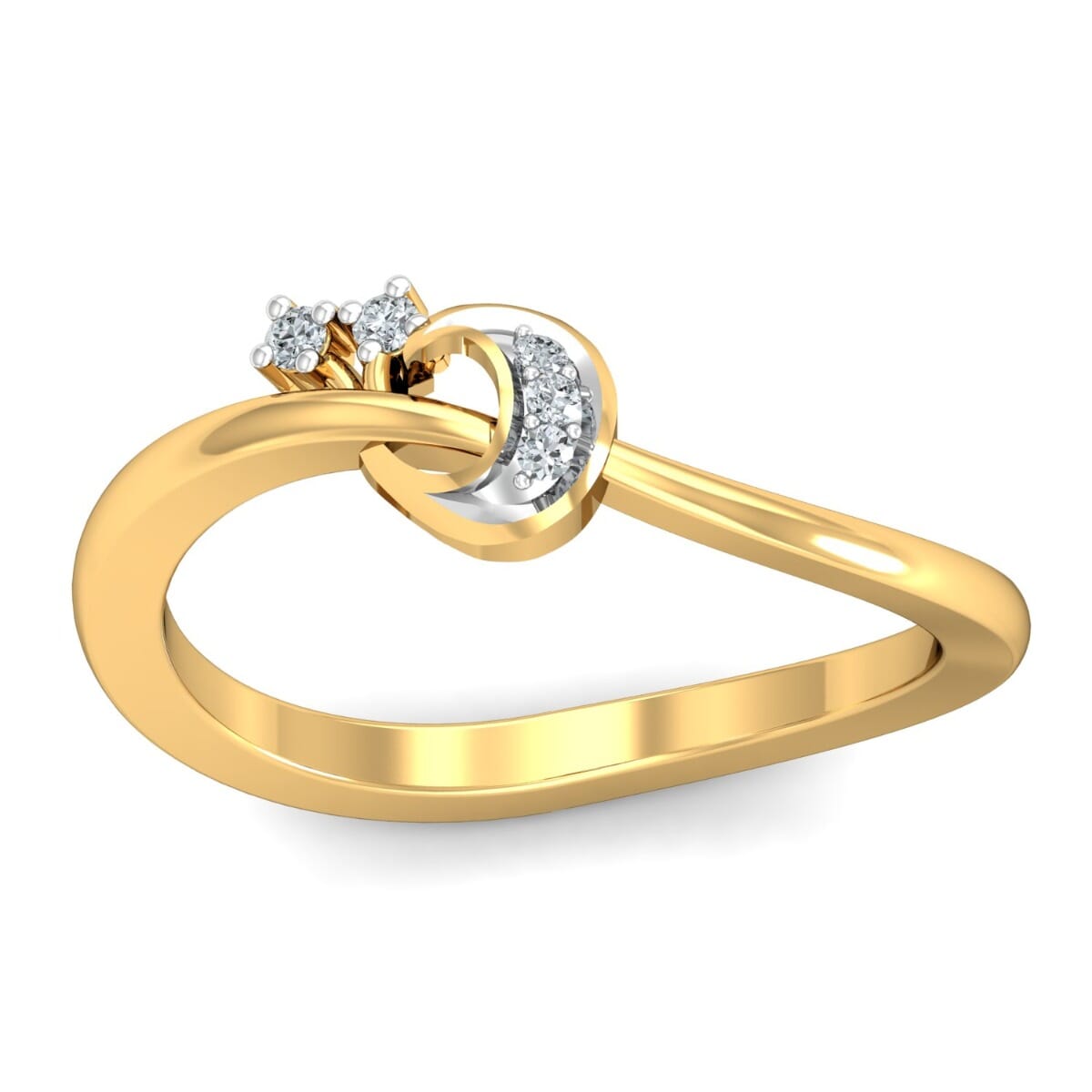 18KT Gold and 0.03 Carat F Color VS Clarity Diamond Ring