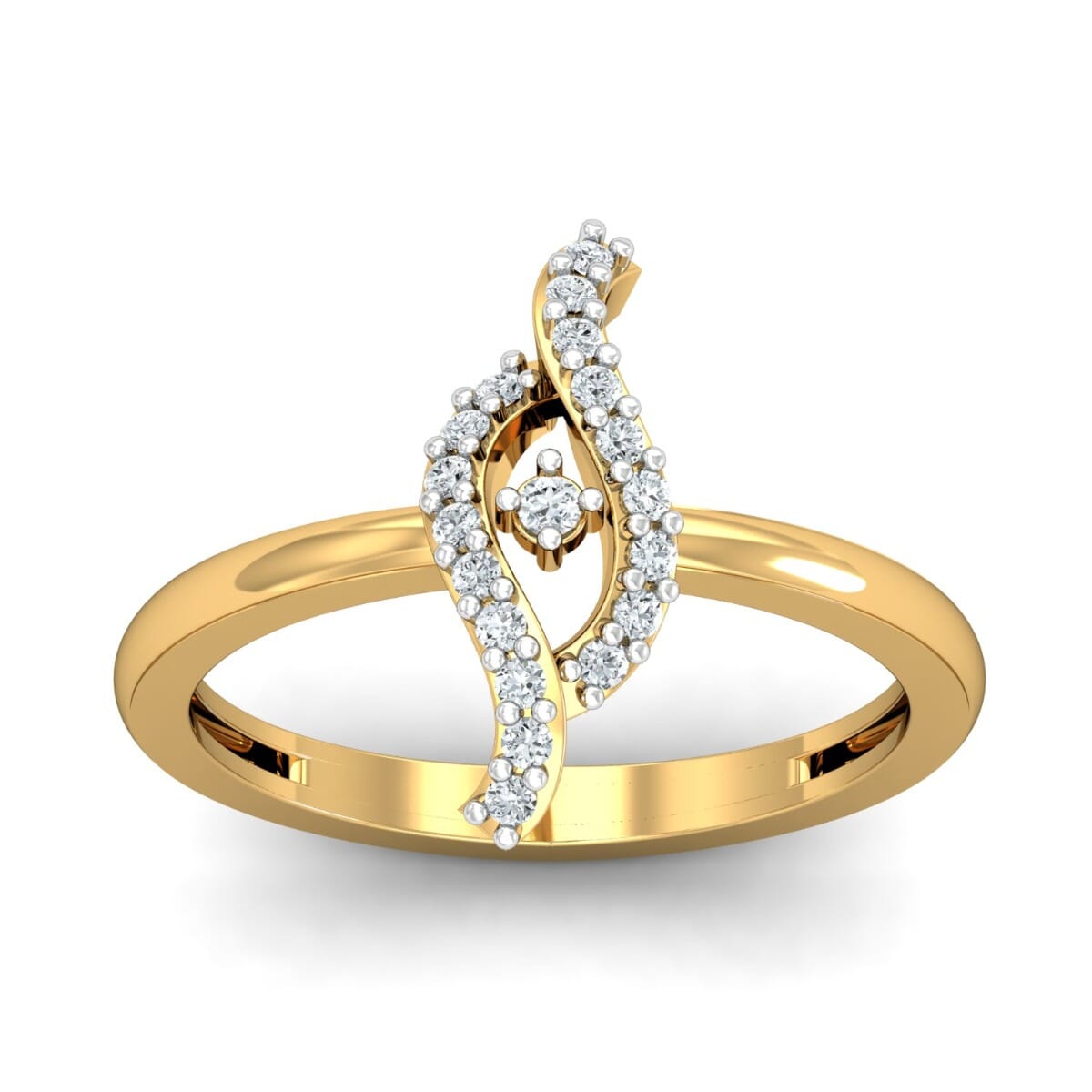18KT Gold and 0.16 Carat F Color VS Clarity Diamond Ring