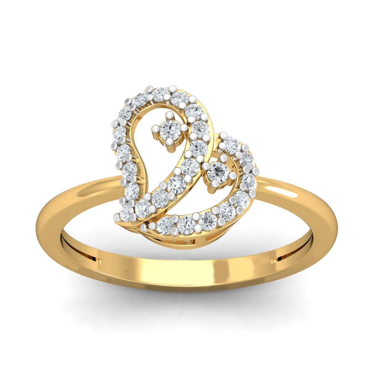18KT Gold and 0.27 Carat F Color VS Clarity Diamond Ring