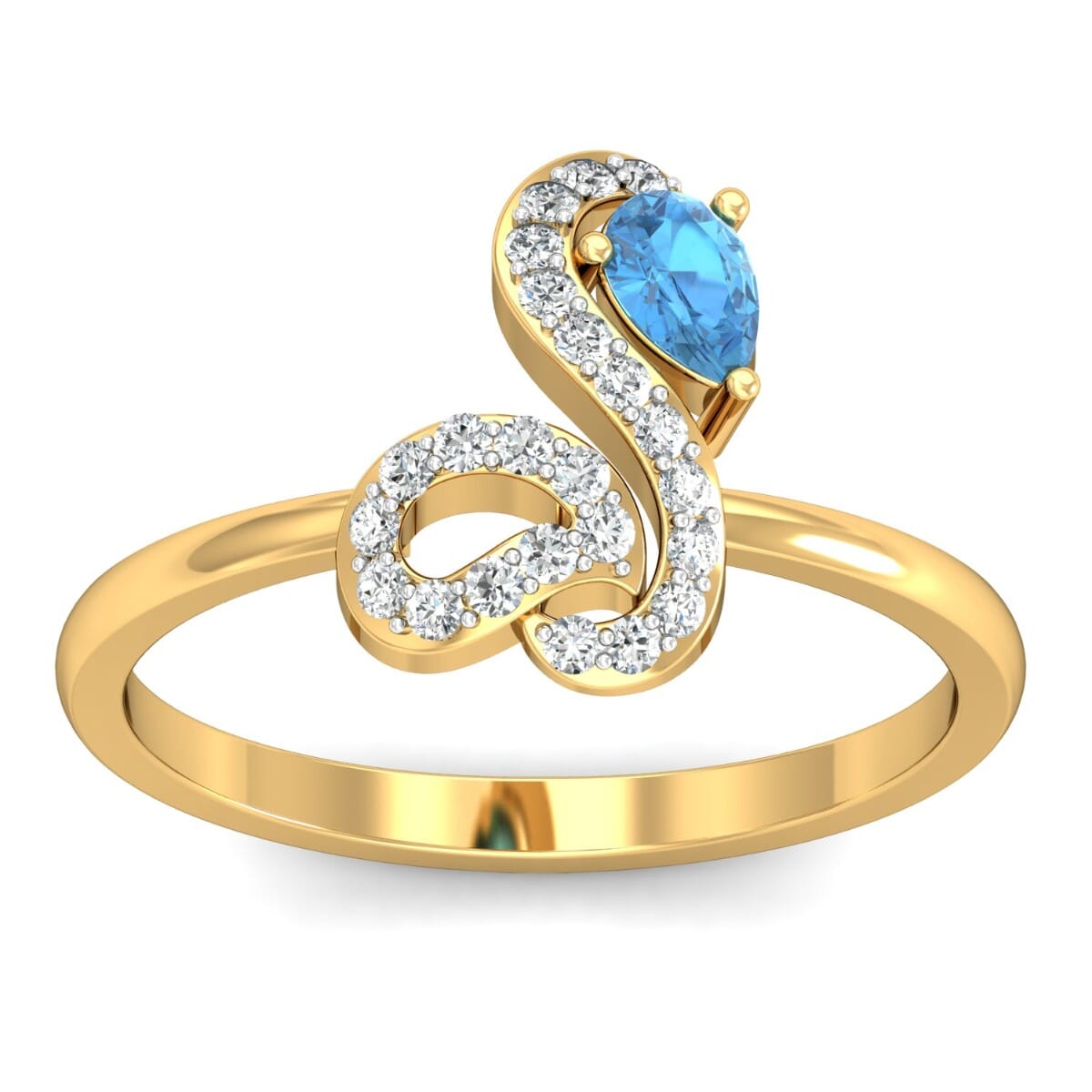 18KT Gold and 0.18 Carat F Color VS Clarity Diamond Ring