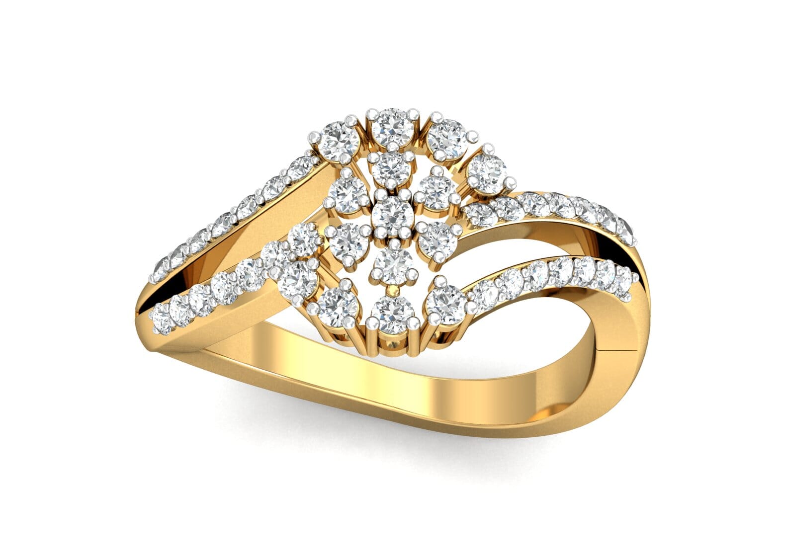 18KT Gold and 0.42 Carat F Color VS Clarity Diamond Ring