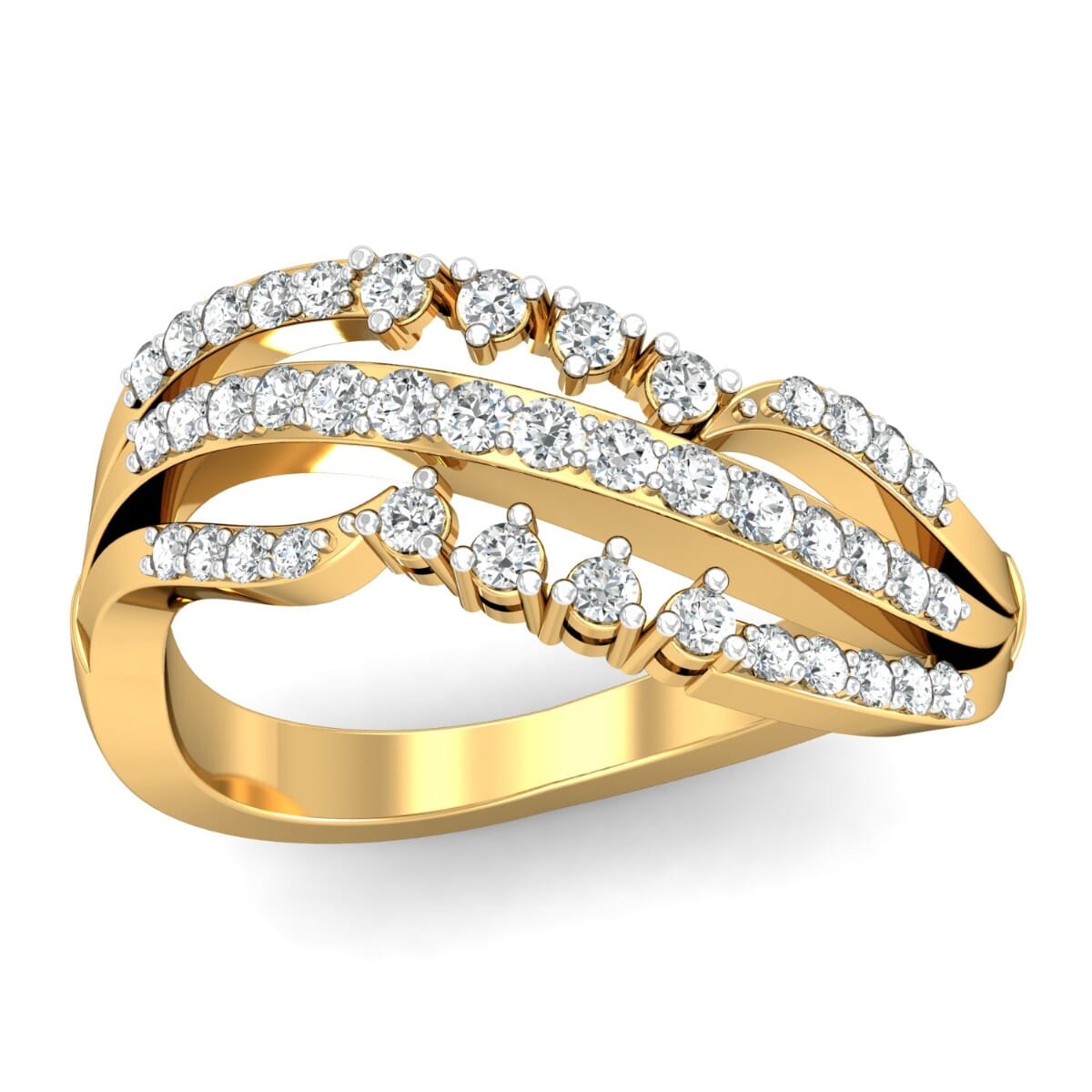 18KT Gold and 0.42 Carat F Color VS Clarity Diamond Ring