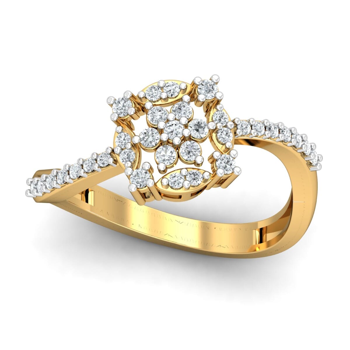 18KT Gold and 0.32 Carat F Color VS Clarity Diamond Ring