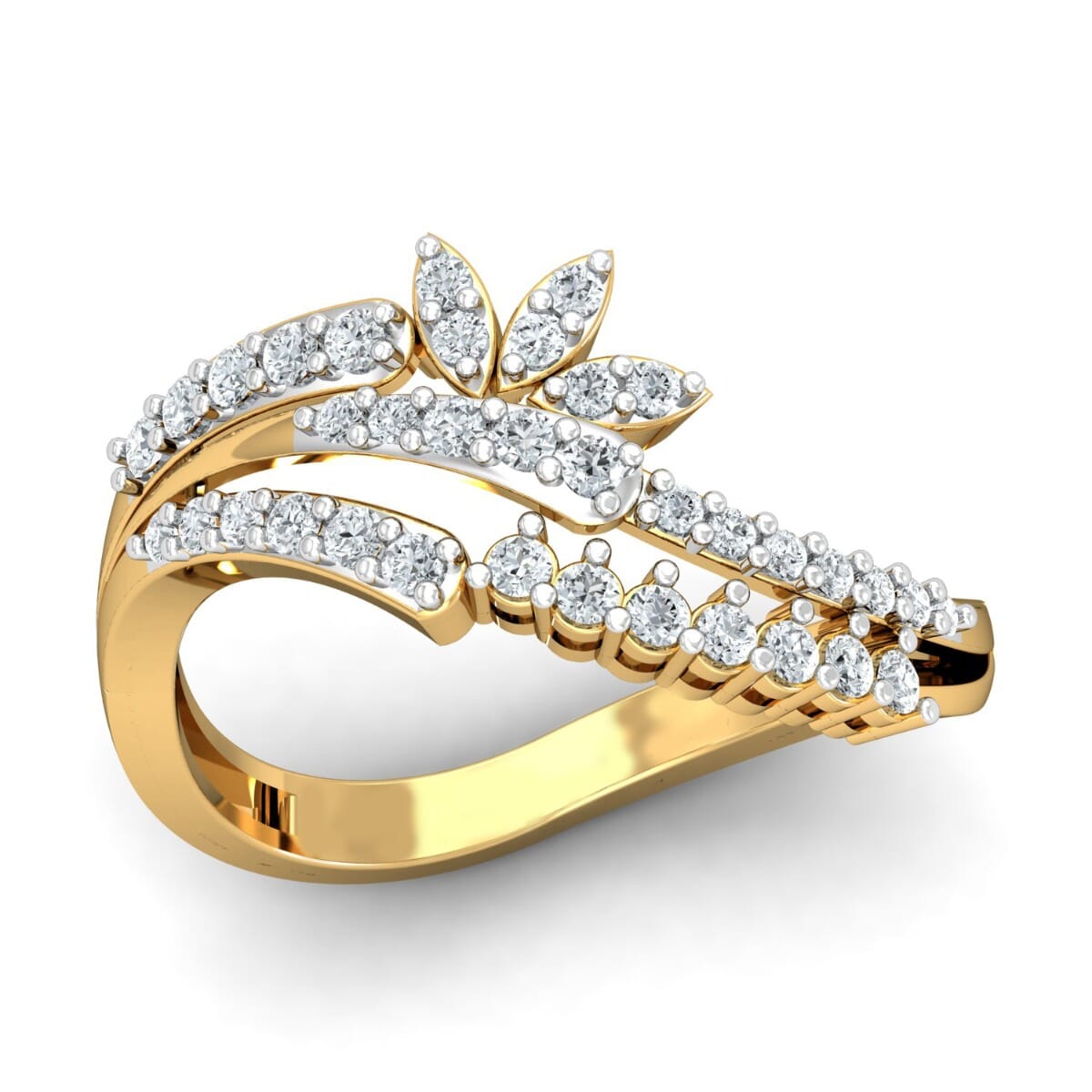 18KT Gold and 0.41 Carat F Color VS Clarity Diamond Ring