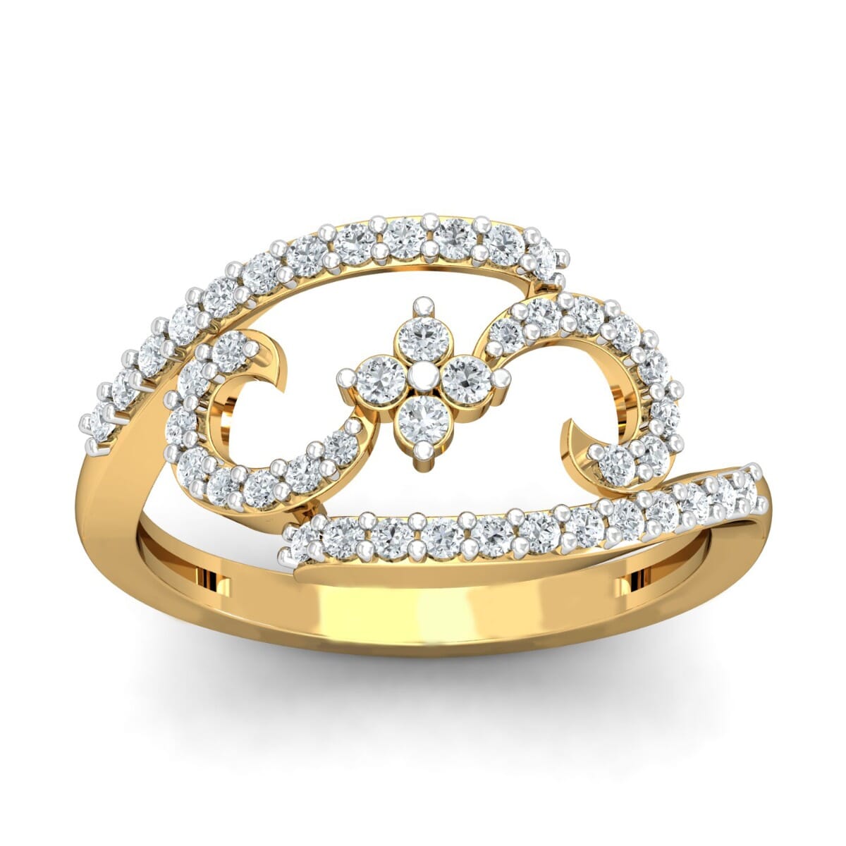 18KT Gold and 0.43 Carat F Color VS Clarity Diamond Ring
