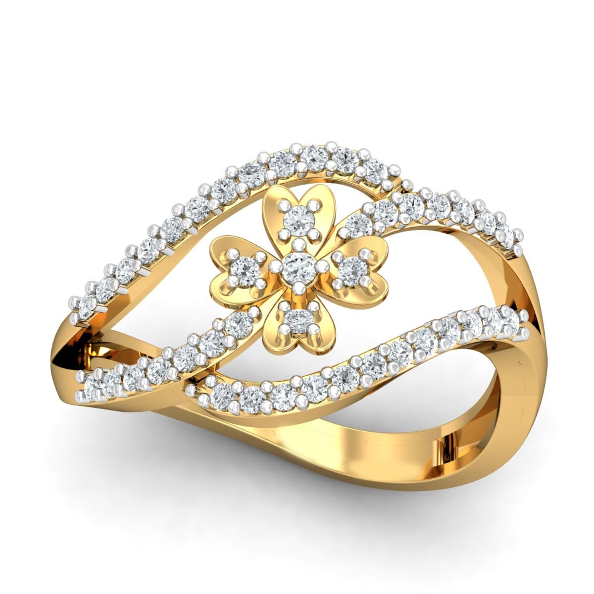 18KT Gold and 0.36 Carat F Color VS Clarity Diamond Ring